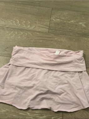 LoveShackFancy x Pink Light Pink Fold-Over Waist Skirt with built in shorts